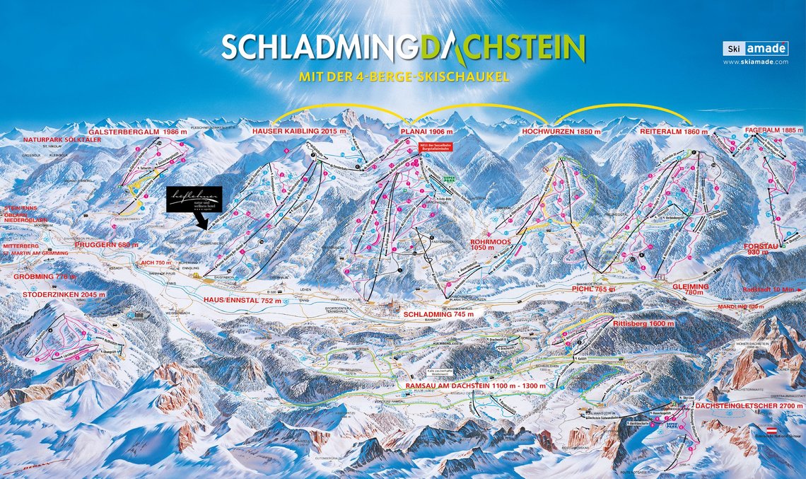 Pistenplan Skiregion Schladming-Dachstein