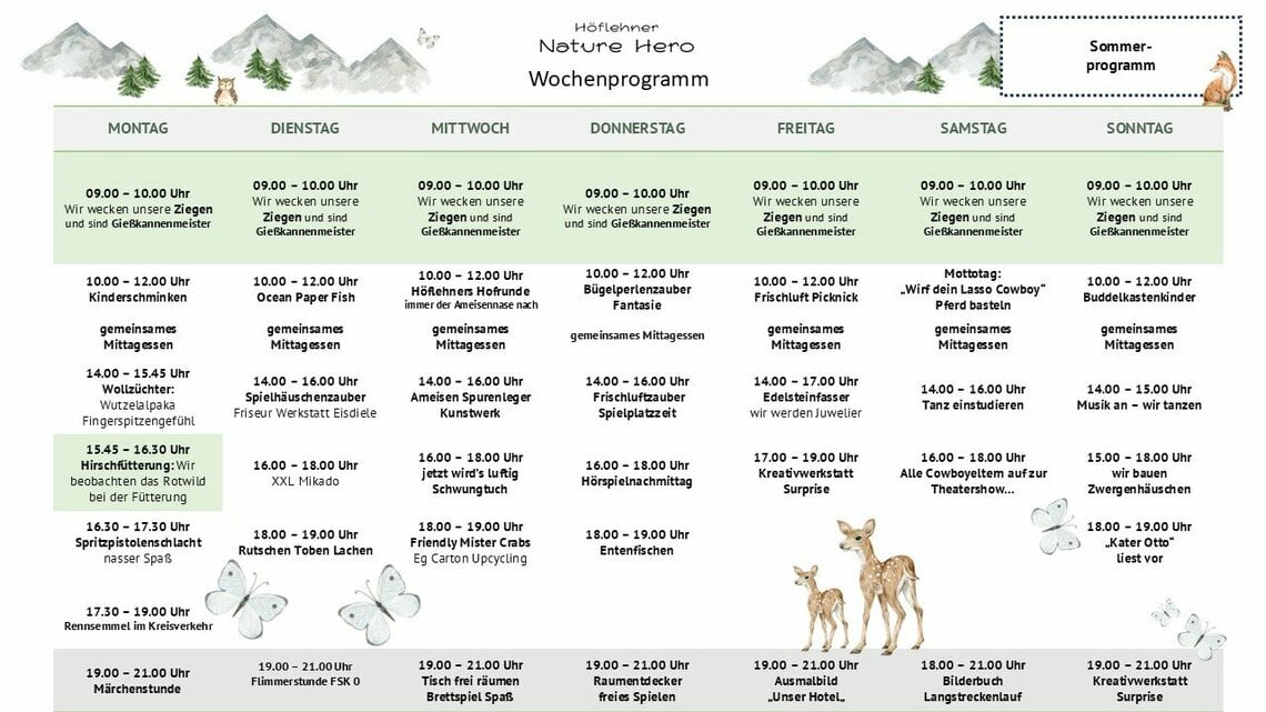 Kinder-Sommerprogramm
