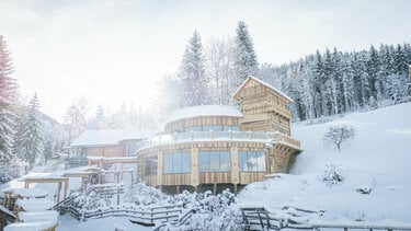 Yogahaus im Winter